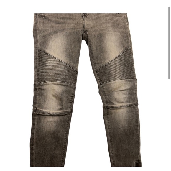 FREE PEOPLE Millenium Zipped Moto Skinny Jeans Grey Size 25 - Picture 7 of 15